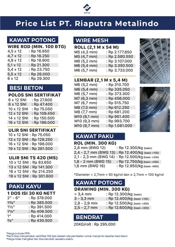 Harga besi terbaru hari ini