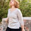 Thumbnail: Mod.012L.SWEATER in 100% ECO LINEN,NATURAL COLOR.