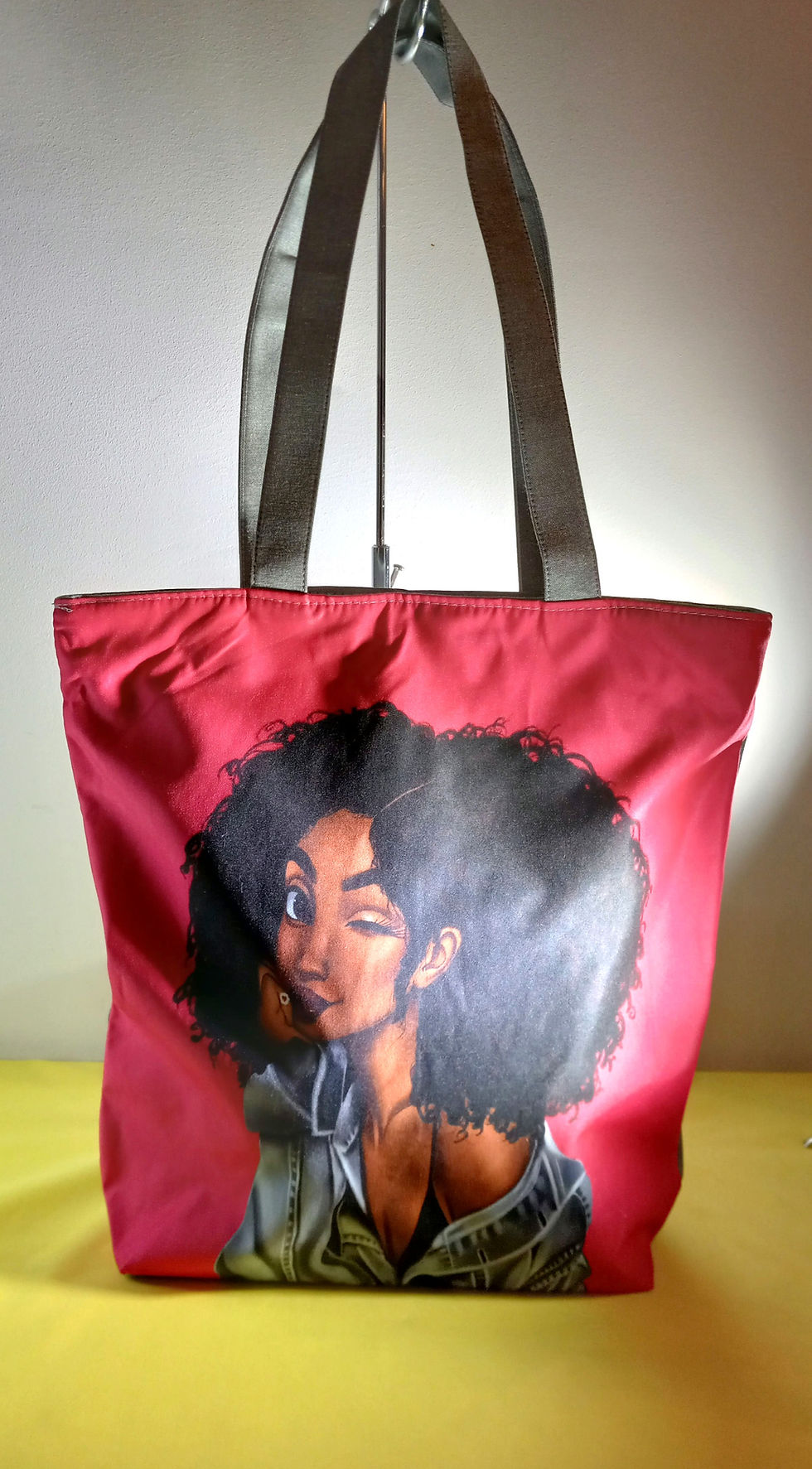 Thumbnail: Pink Afro Shopping Tote
