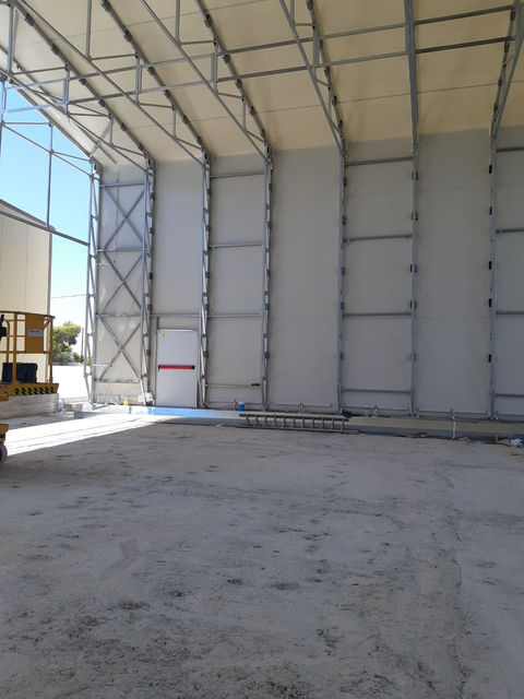 ERG Innovative Solutions PVC Mobile Building προκατ κτίριο σταθερό προκατασκευασμένο σταθερο κινητό κτίριο, βιομηχανικο, αποθήκη με PVC μουσαμά stathera ktiria stathera ktirio biomixanikes apothikes βιομηχανική αποθήκη ελαφρυ κτιριο elafri ktirio