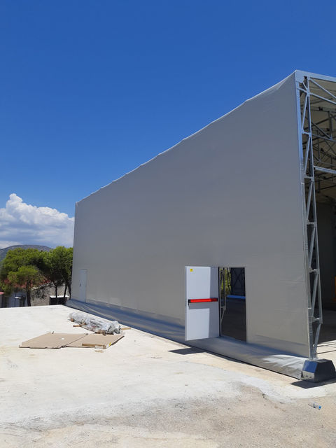ERG Innovative Solutions PVC Mobile Building προκατ κτίριο σταθερό προκατασκευασμένο σταθερο κινητό κτίριο, βιομηχανικο, αποθήκη με PVC μουσαμά stathera ktiria stathera ktirio biomixanikes apothikes βιομηχανική αποθήκη ελαφρυ κτιριο elafri ktirio