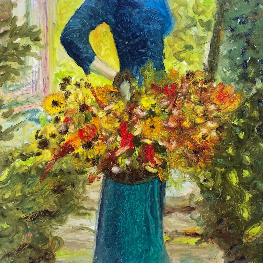 Lady with Autumn Bouquet