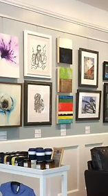 The gallery wall at Highline Coffee Art Space.