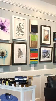 The gallery wall at Highline Coffee Art Space.
