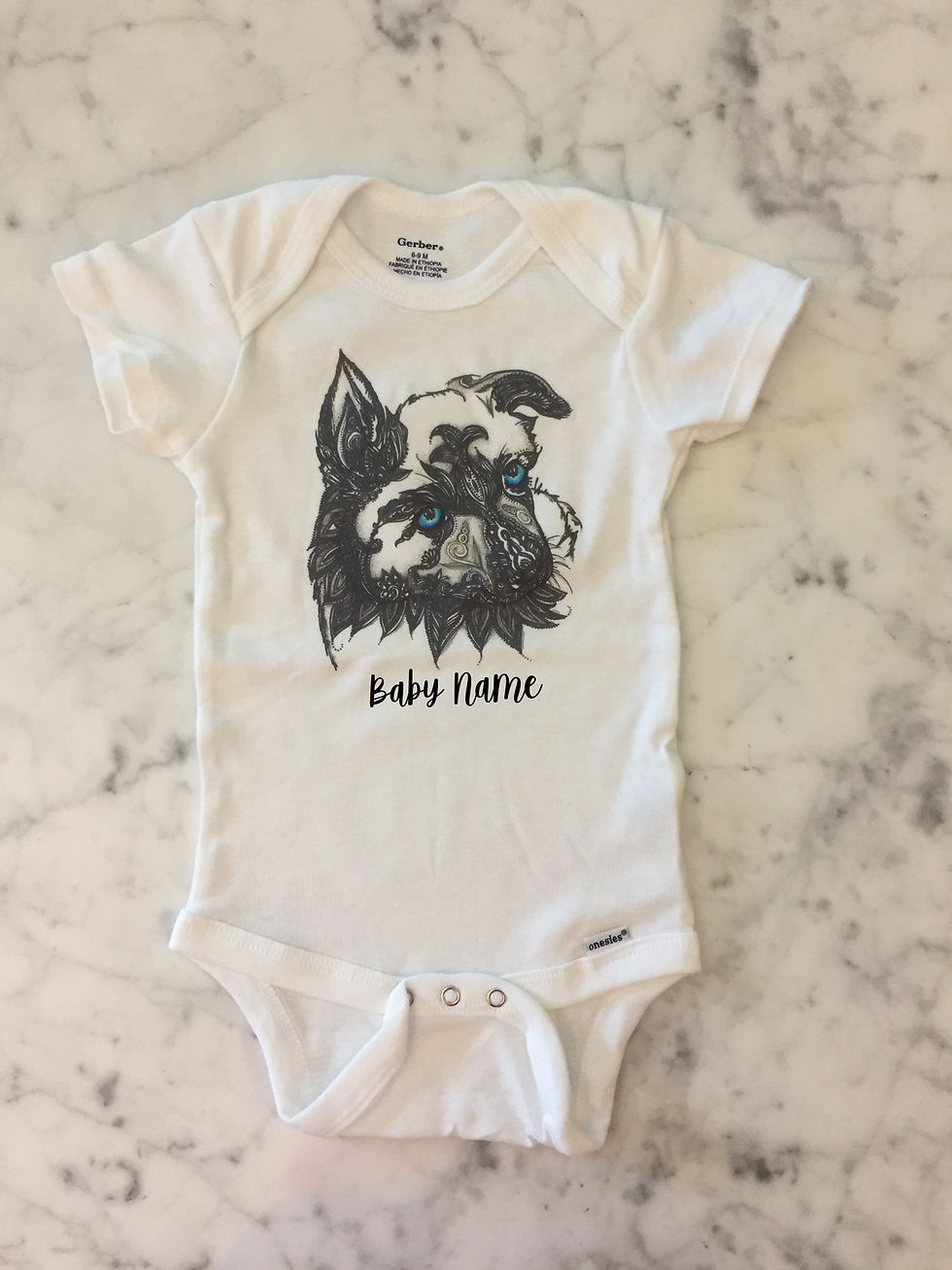 Personalized Blue Eyed Dog Onesie®