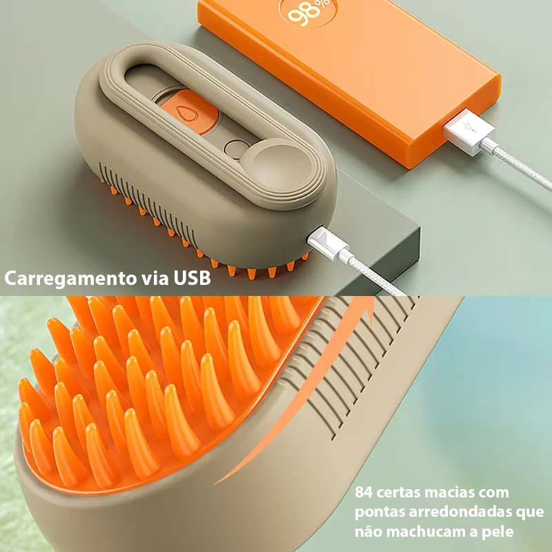 Miniatura: Escova Removedora de Pelos Pet com Spray 3 em 1