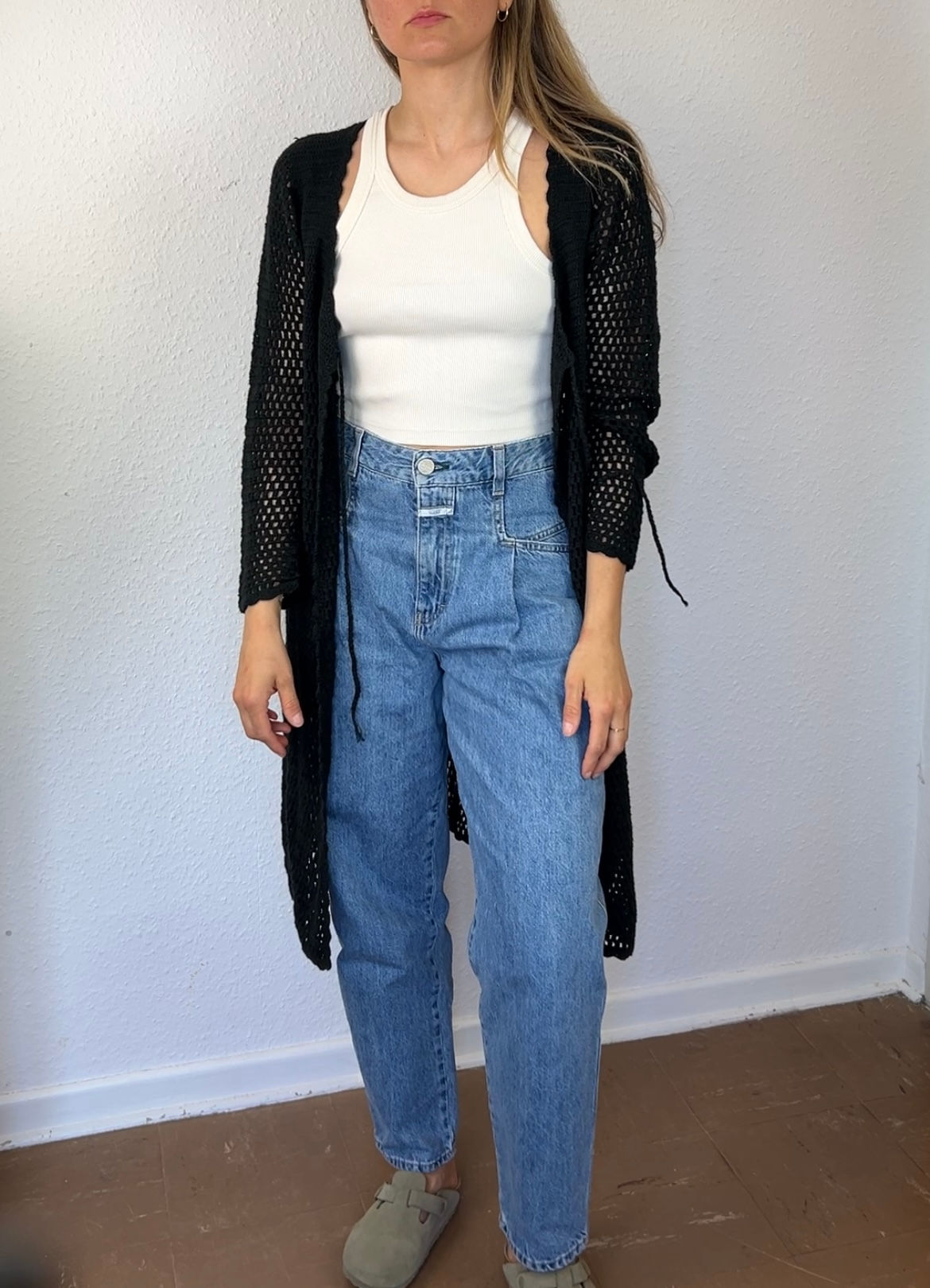 VINTAGE – Strickjacke Schwarz in Gr. Onesize