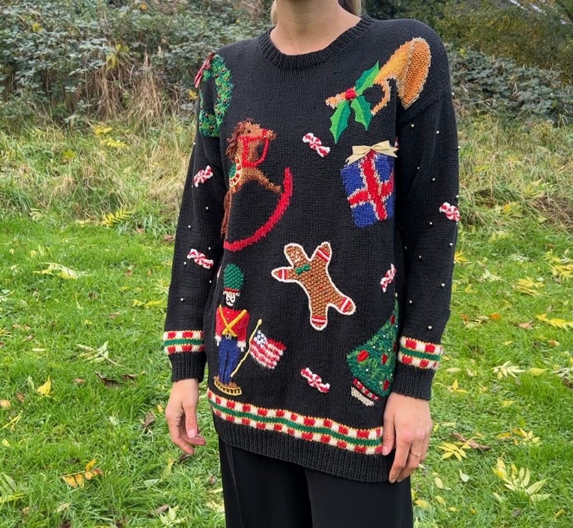 VINTAGE – Marisa Christina Weihnachtspullover in Gr. S