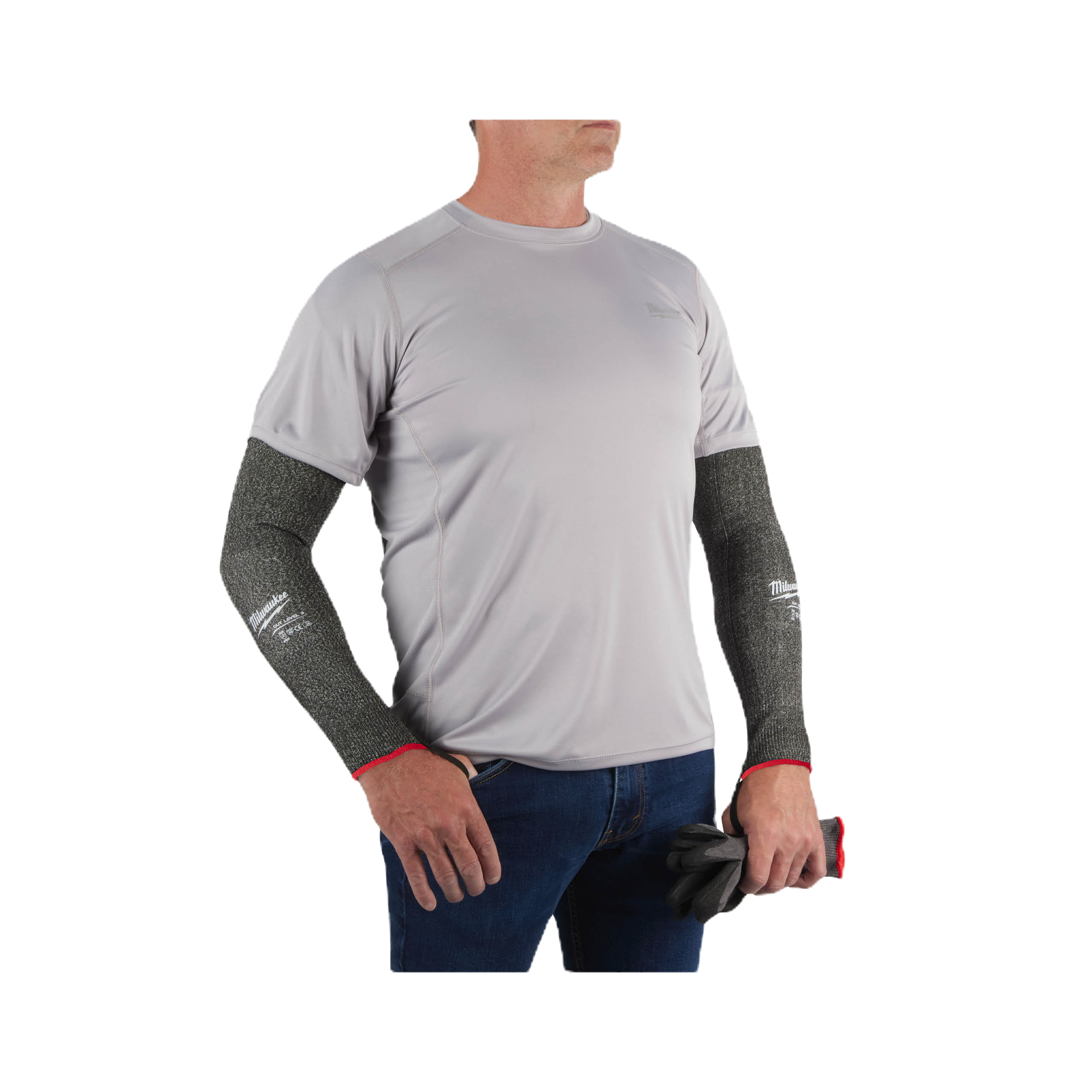 Arm-Schnittschutz Klasse E, 45 cm, grau