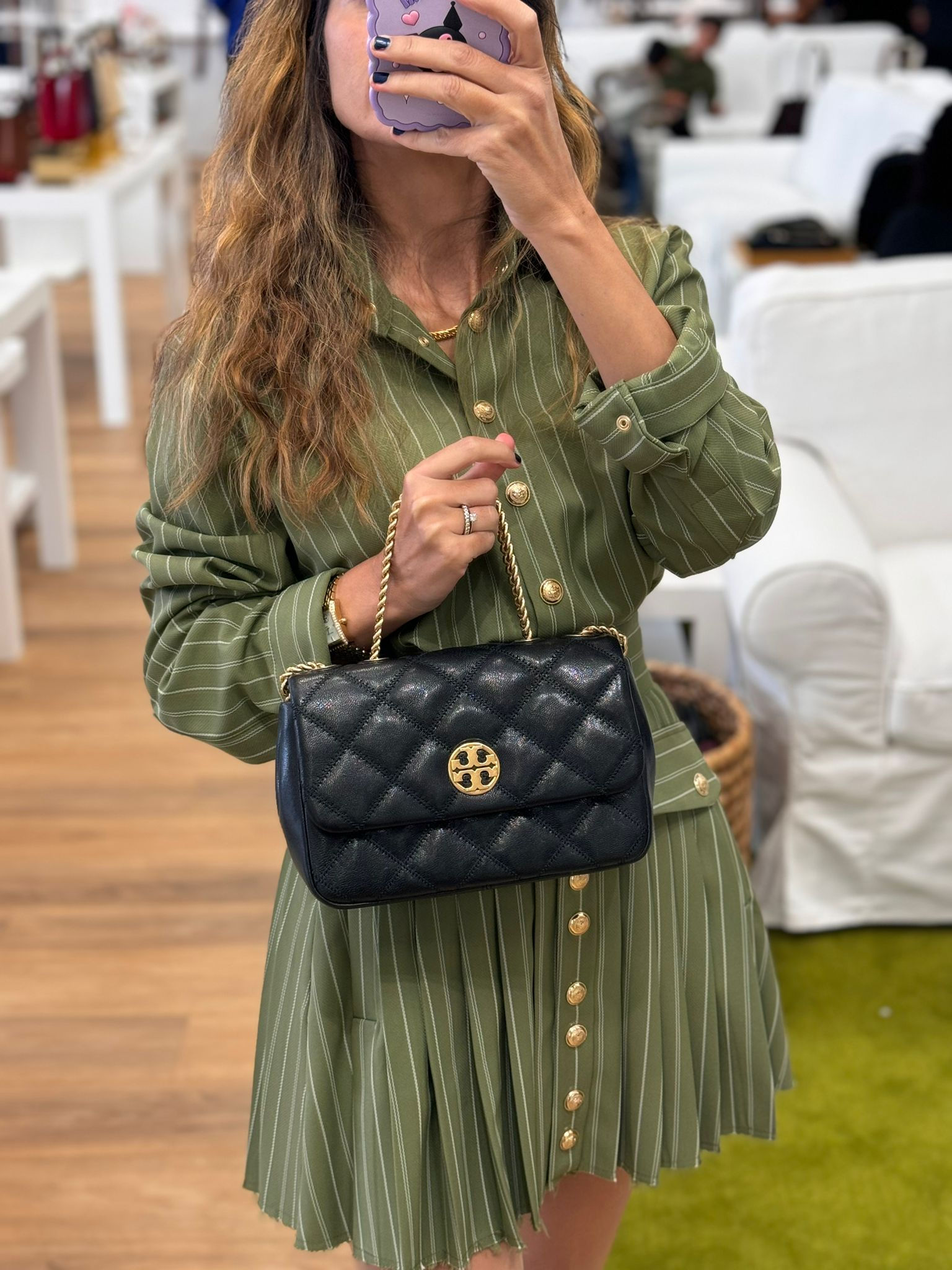 Tory Burch Willa Bandolera mediana Negro
