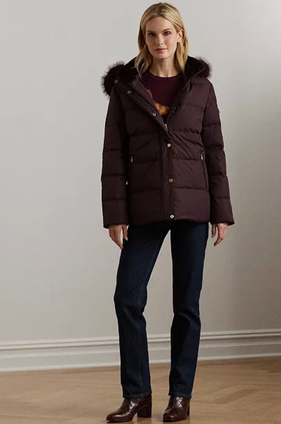 Thumbnail: Ralph Lauren Women's Faux-Fur Hooded Puffer Coat