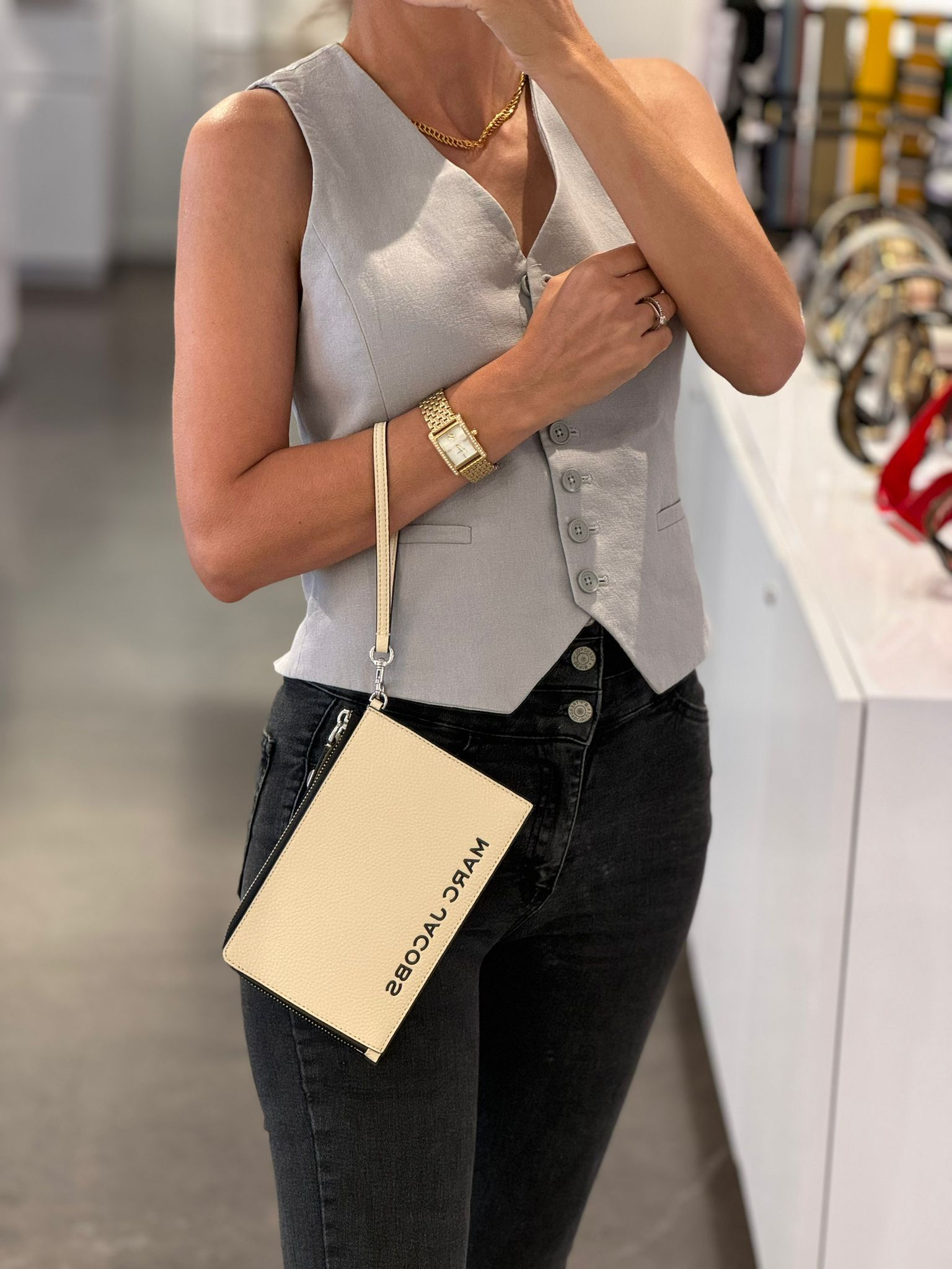 Marc Jacobs Krem Clutch