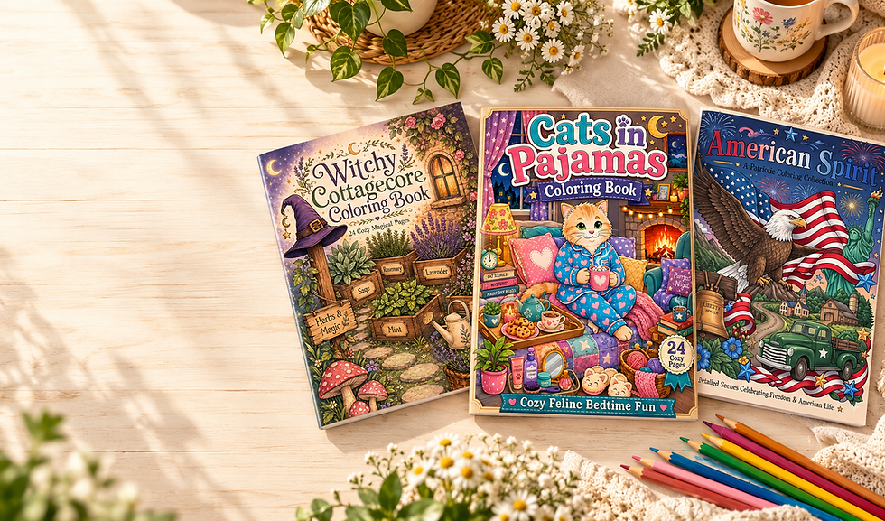 Sunlit coloring books on a cozy tabletop.png