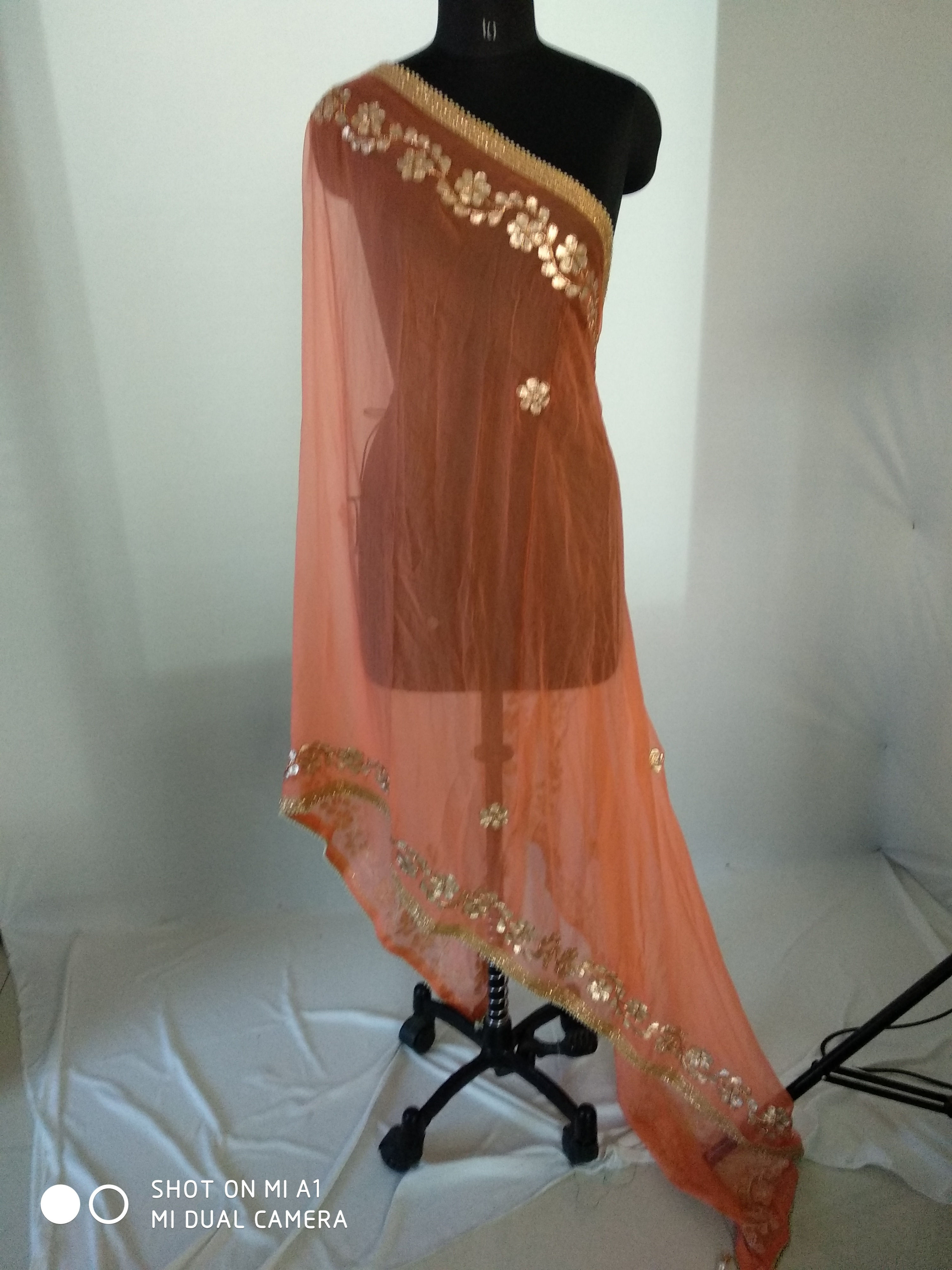 Strawberry Pink Gota Patti Dupatta