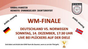 Handball-WM Finale der Damen bei Plückers auf der Diele 