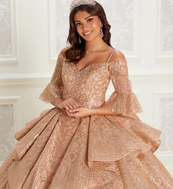 Thumbnail: PR22142 Cracked ice Red Quenceanera dress