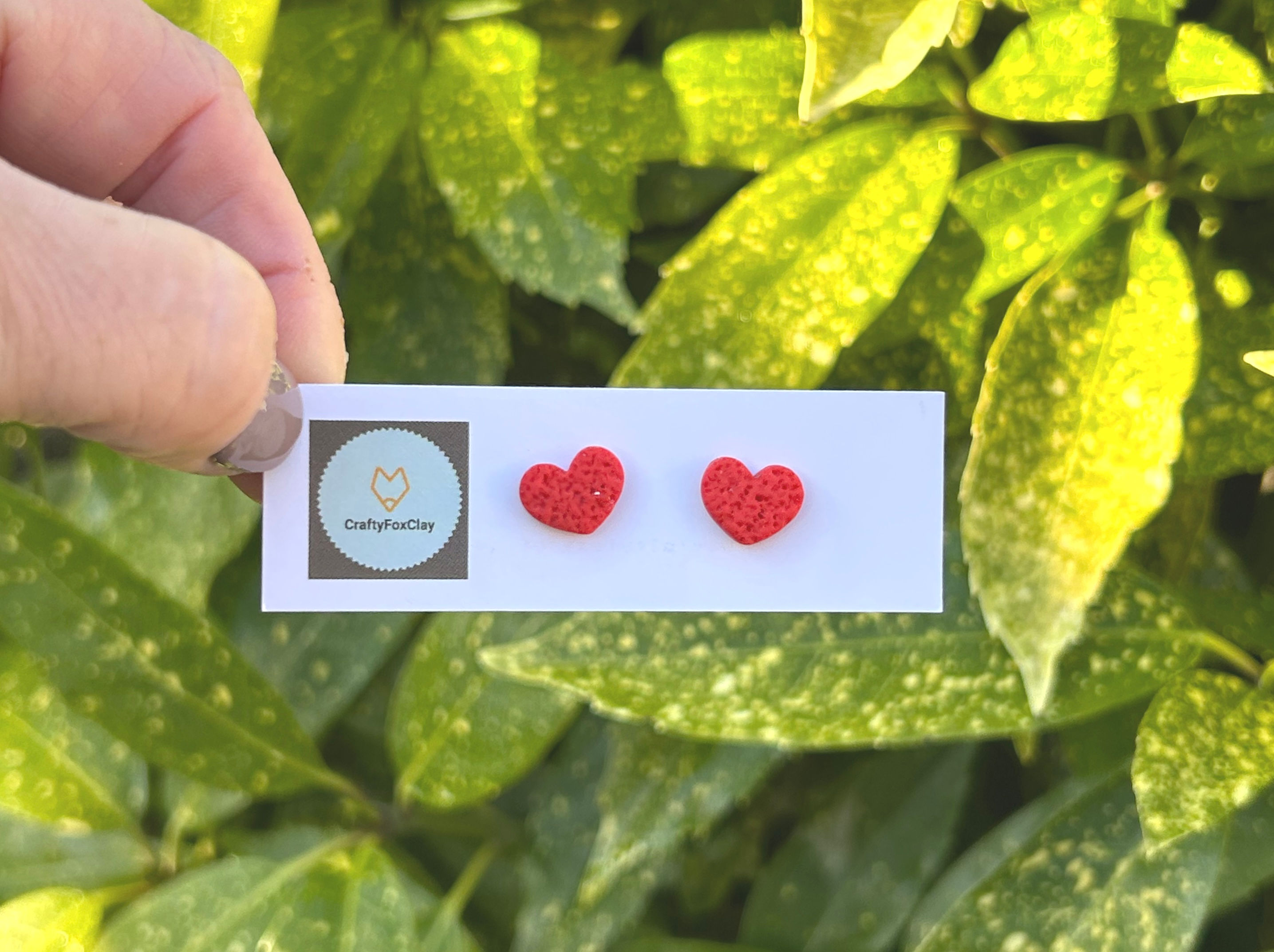 Red Mini Heart Studs 