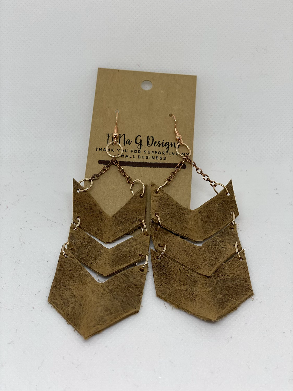 Thumbnail: Multi chevron leather dangles