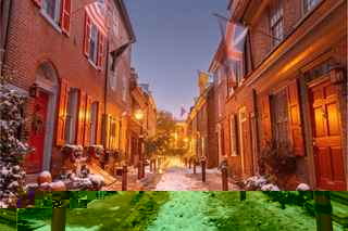 Elfreth's Alley in winter