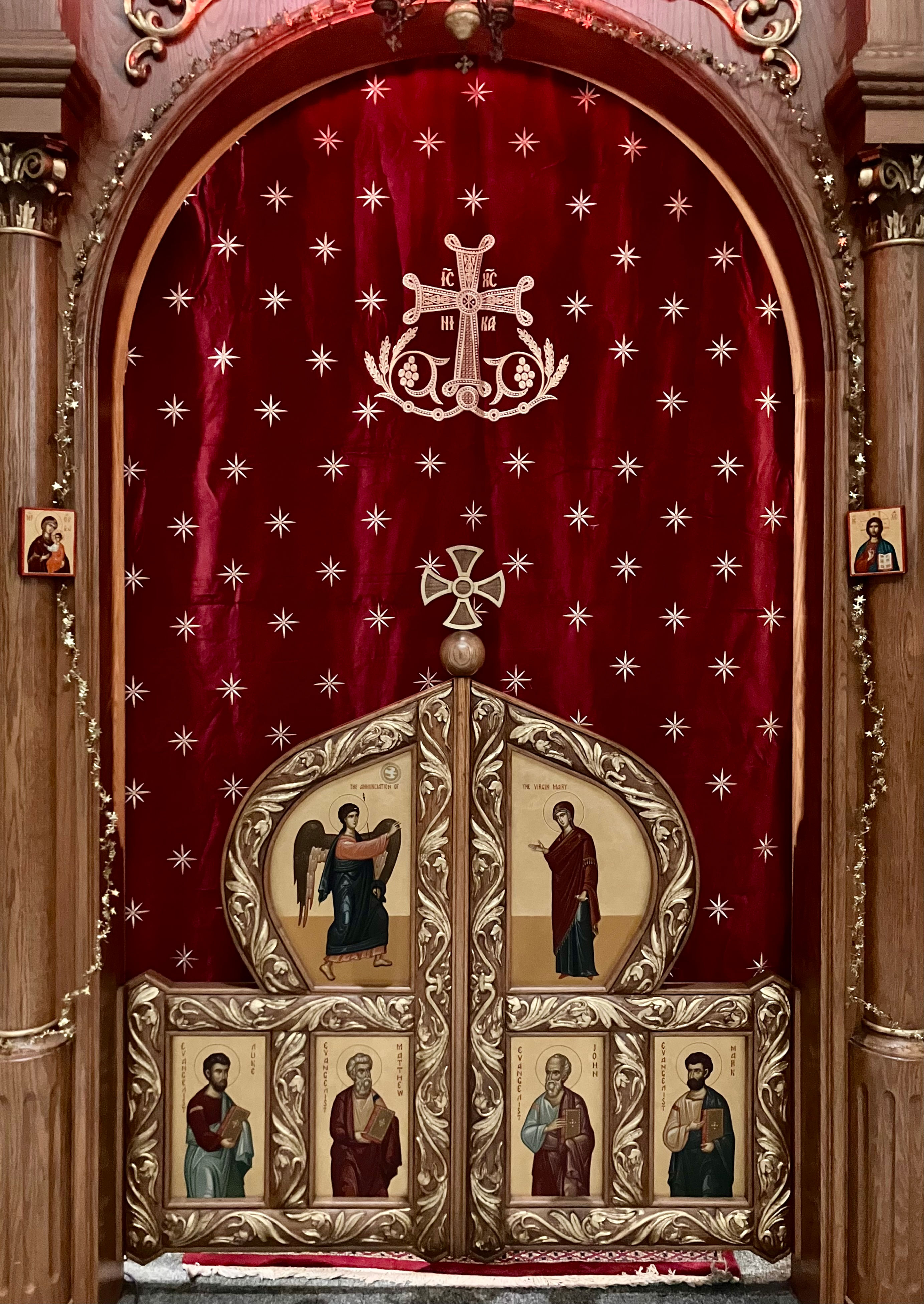 embroidered altar holy door curtains katapetasma