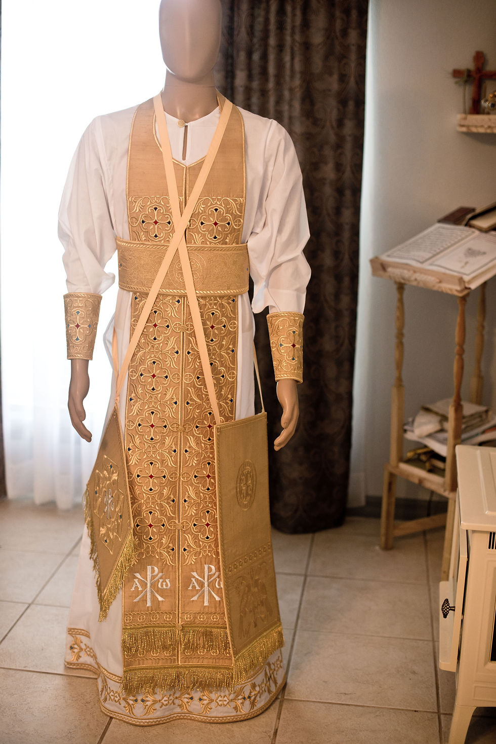 Thumbnail: Gold  full embroidered  vestments priest set russian style