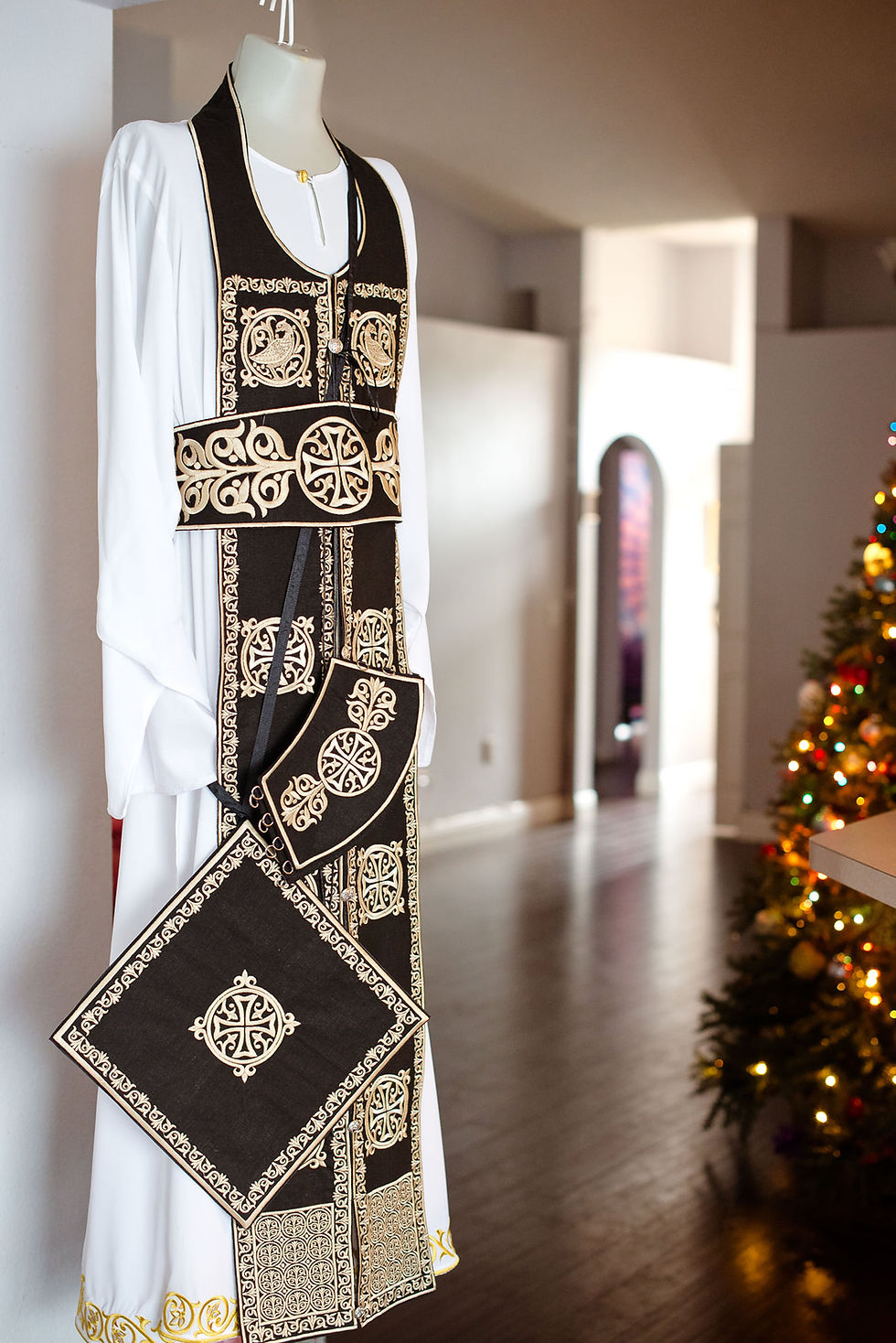 Thumbnail: Orthodox priest vestments,Black, Embroidered