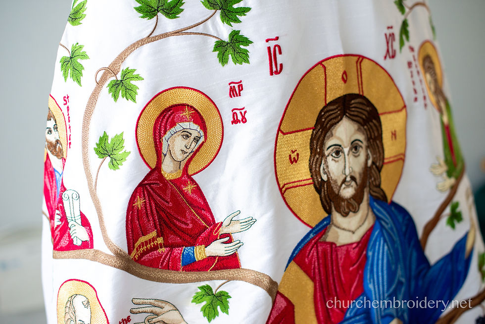 Thumbnail: Orthodox priest vestments set, fully embroidered with LARGE Icon of Christ