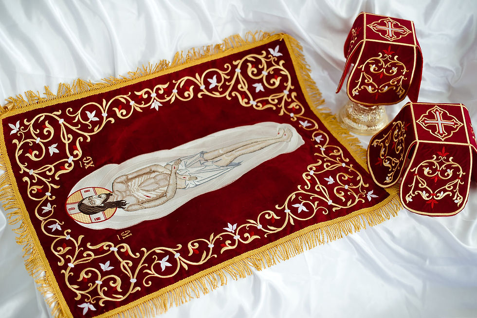 Thumbnail: Embroidered Chalice covers, veils. Large icon!