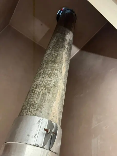 Asbestos cement flue removal