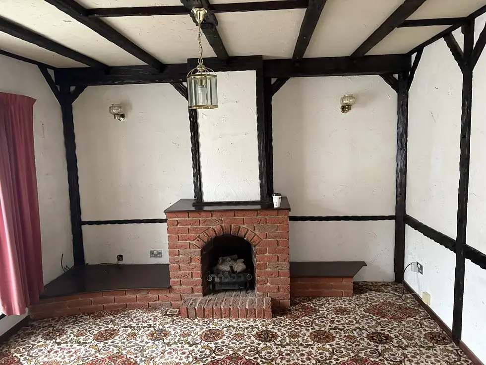 Textured coating to walls and ceiling