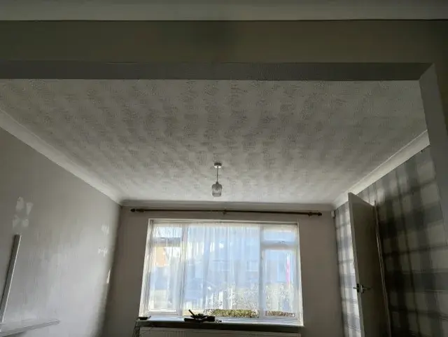 Textured coating to ceiling