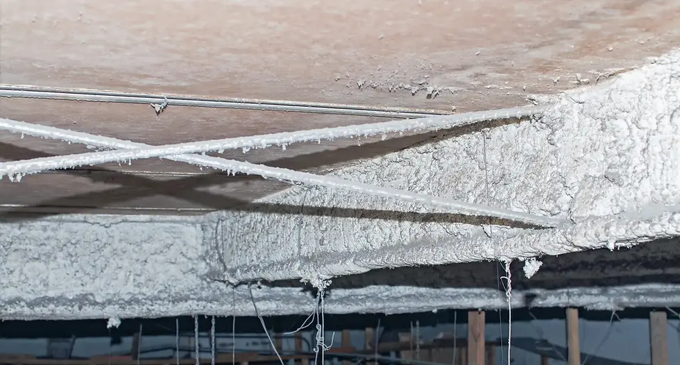Asbestos sprayed coating