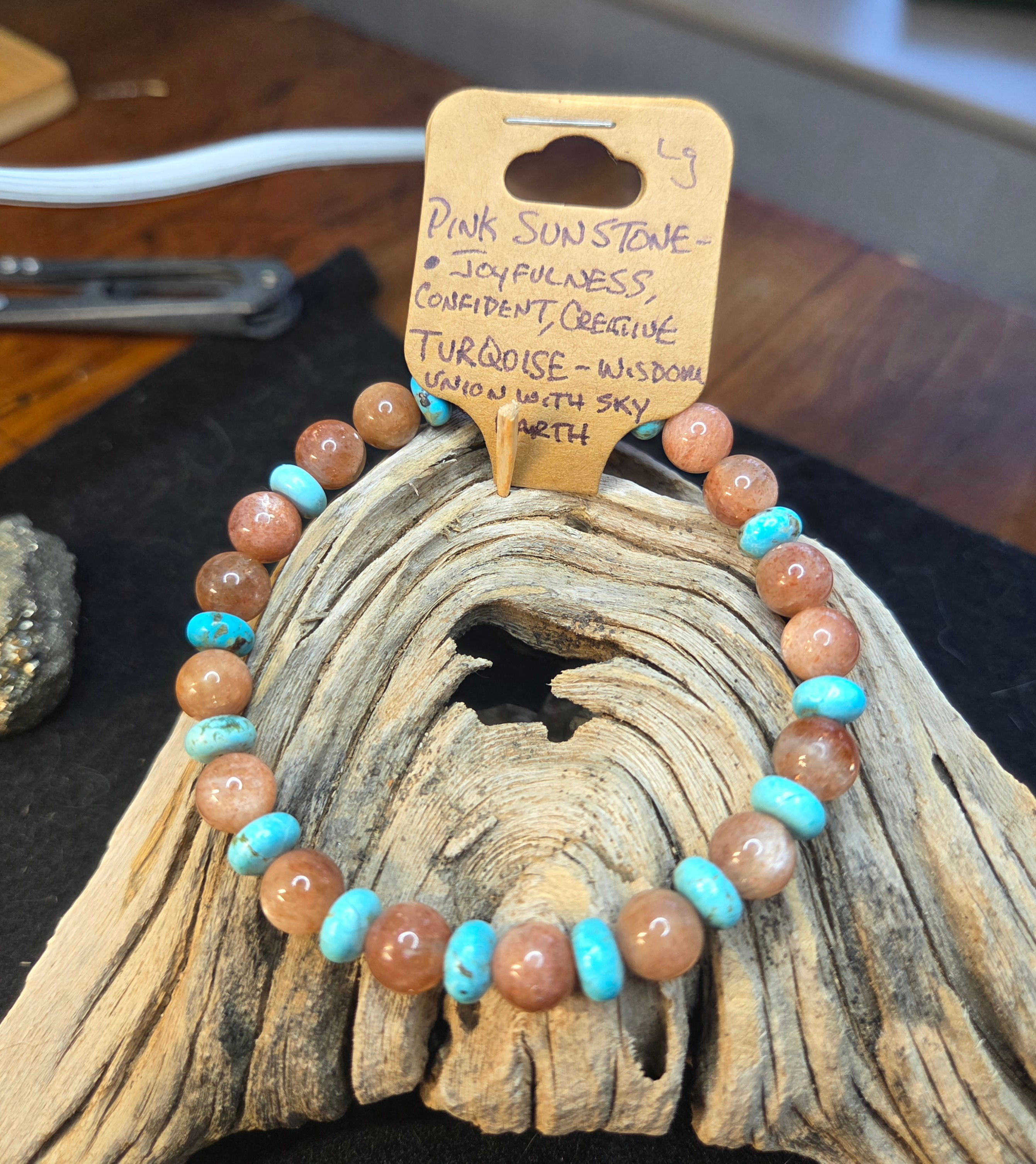 Turquoise and Pink Sunstone