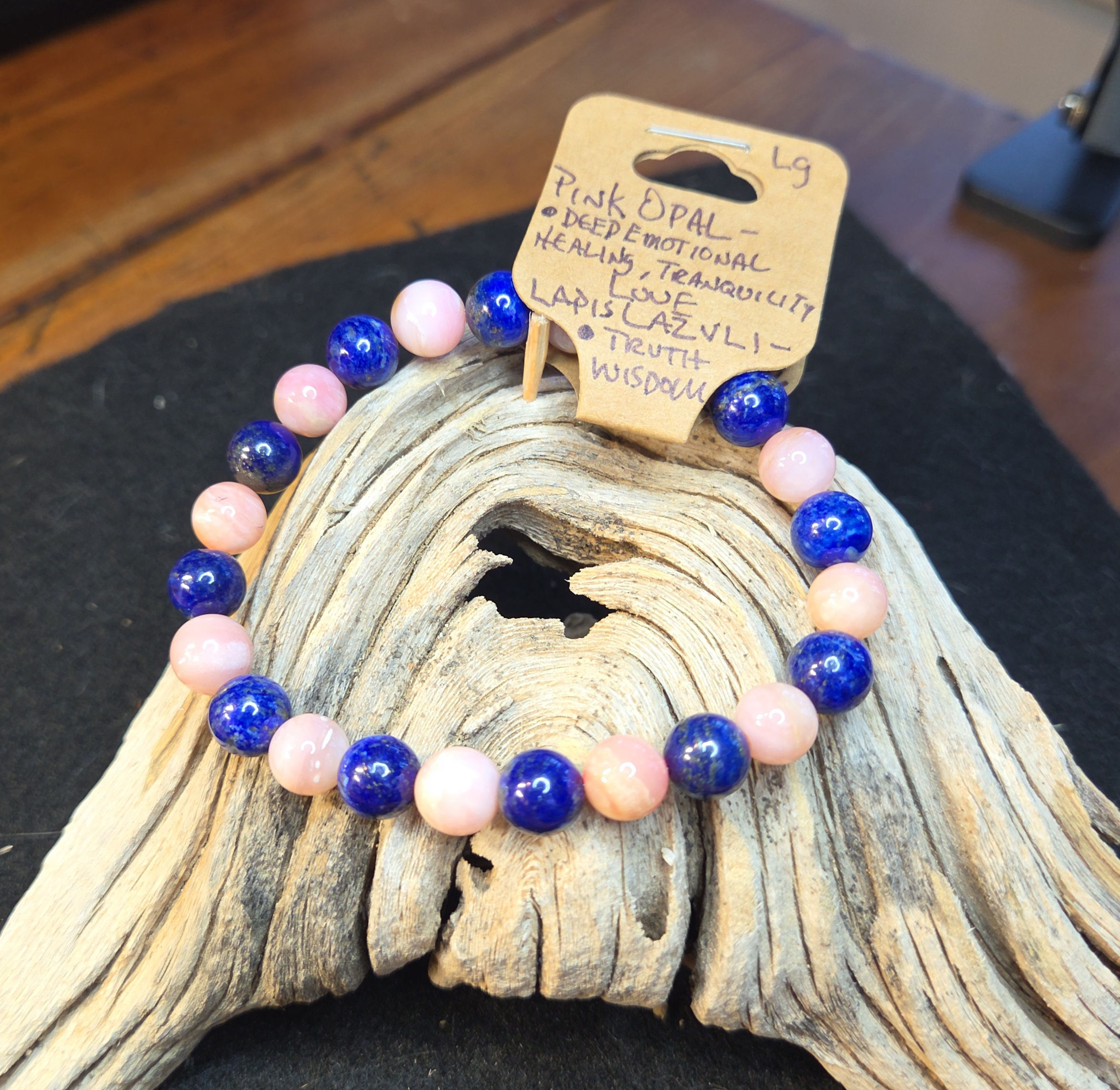 Lapis Lazuli paired with Pink Opal