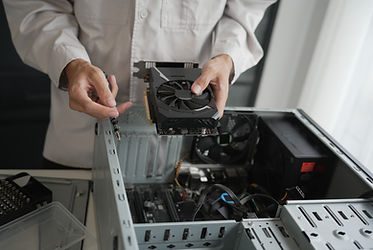 Desktop PC with side panel removed during hardware troubleshooting by Mike Cote Tech LLC.
