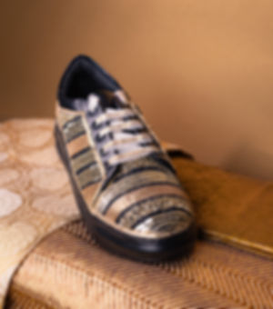 Shades of Gold on Black Sneakers