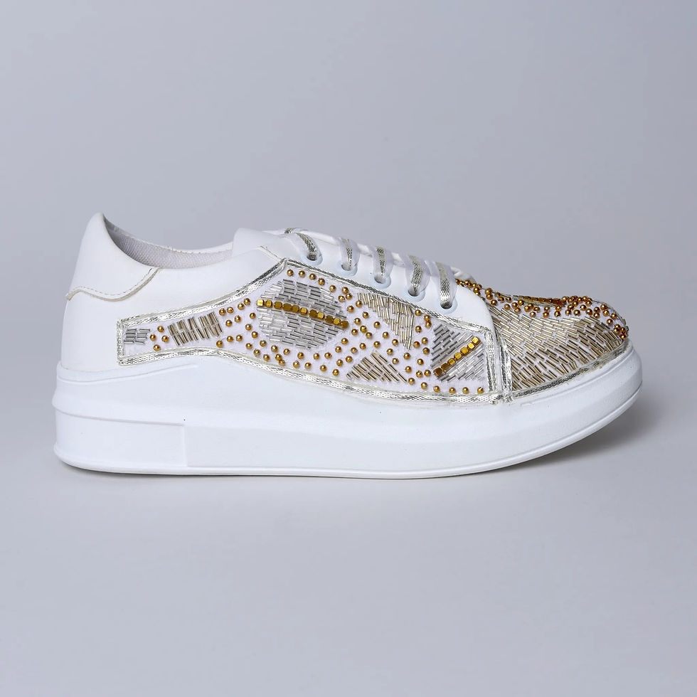 Thumbnail: White Metal Foliage Sneakers