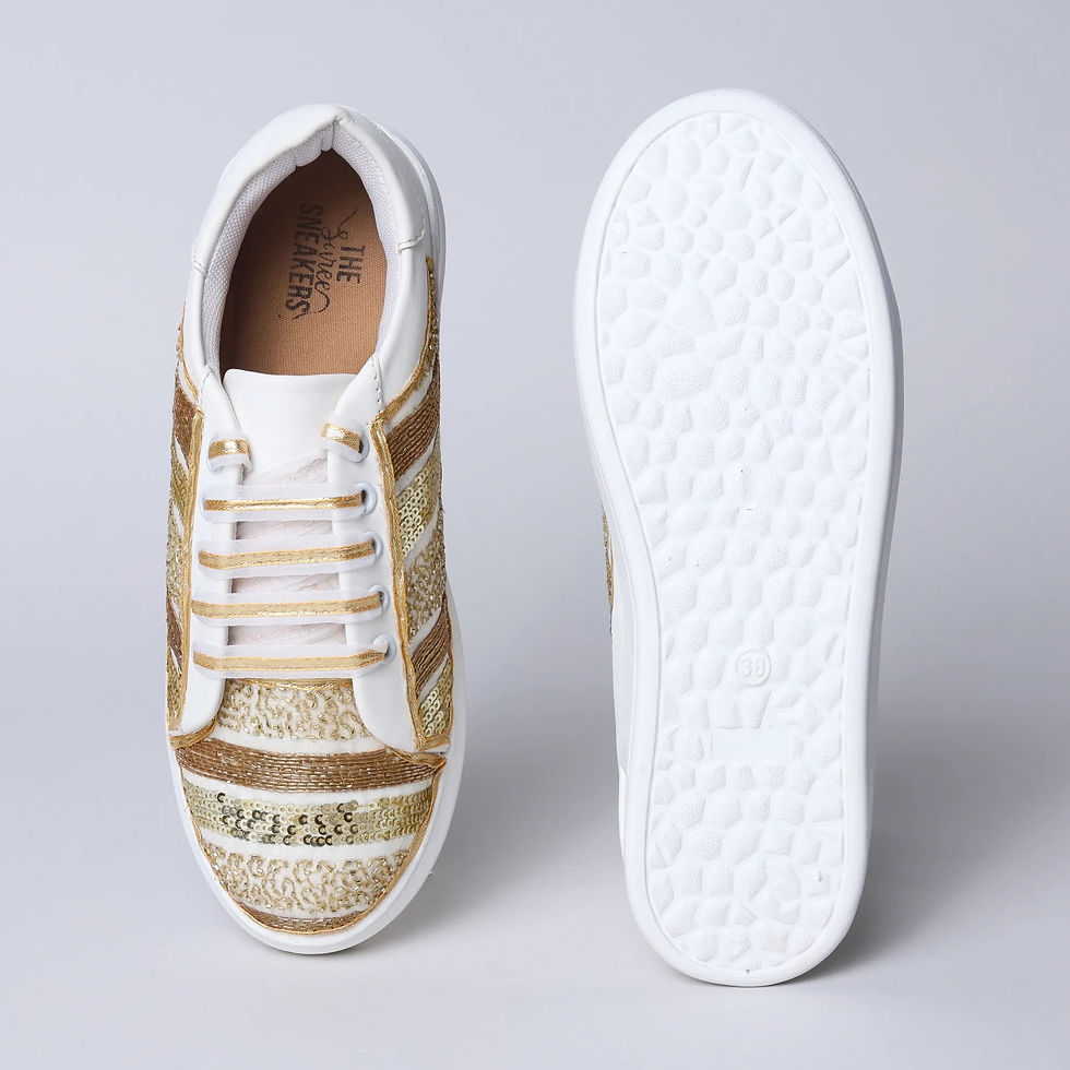 Thumbnail: Shades of Gold on White Sneakers