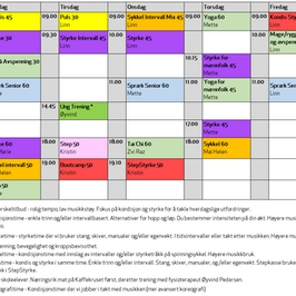 TIMEPLAN HØST 2025