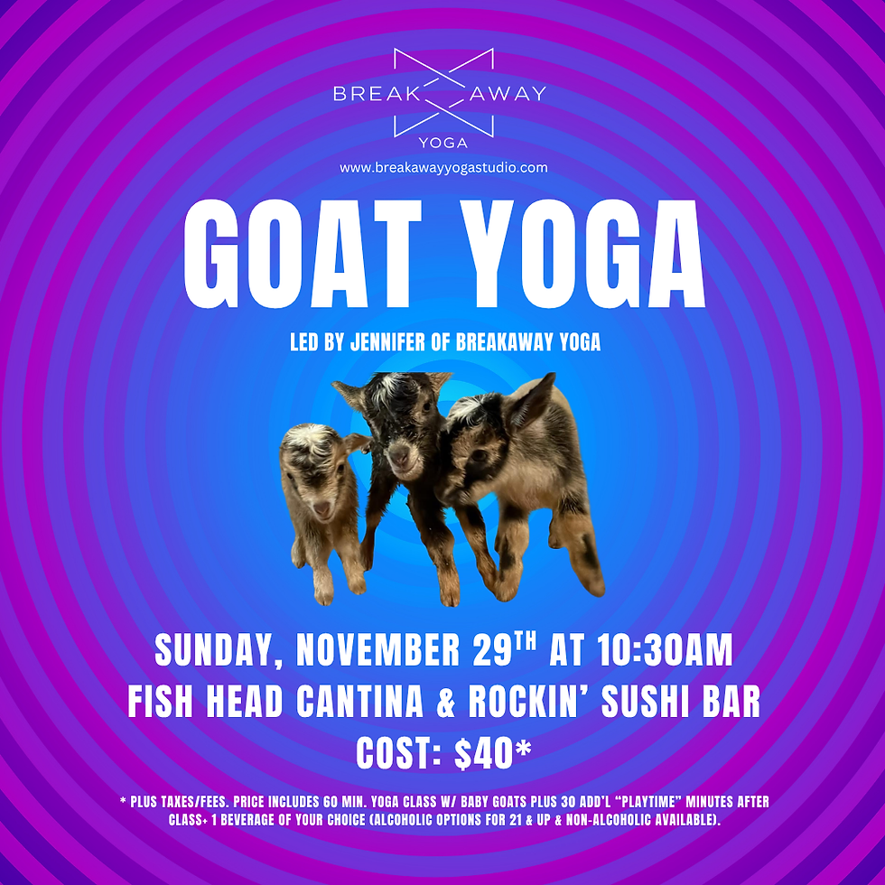 Goat Yoga at Fish Head Cantina & Rockin' Sushi Bar (Halethorpe, MD)