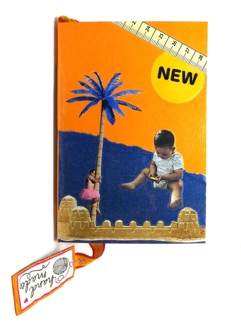Gif Carnet le papelier fou couverture collage fait main modèle unique