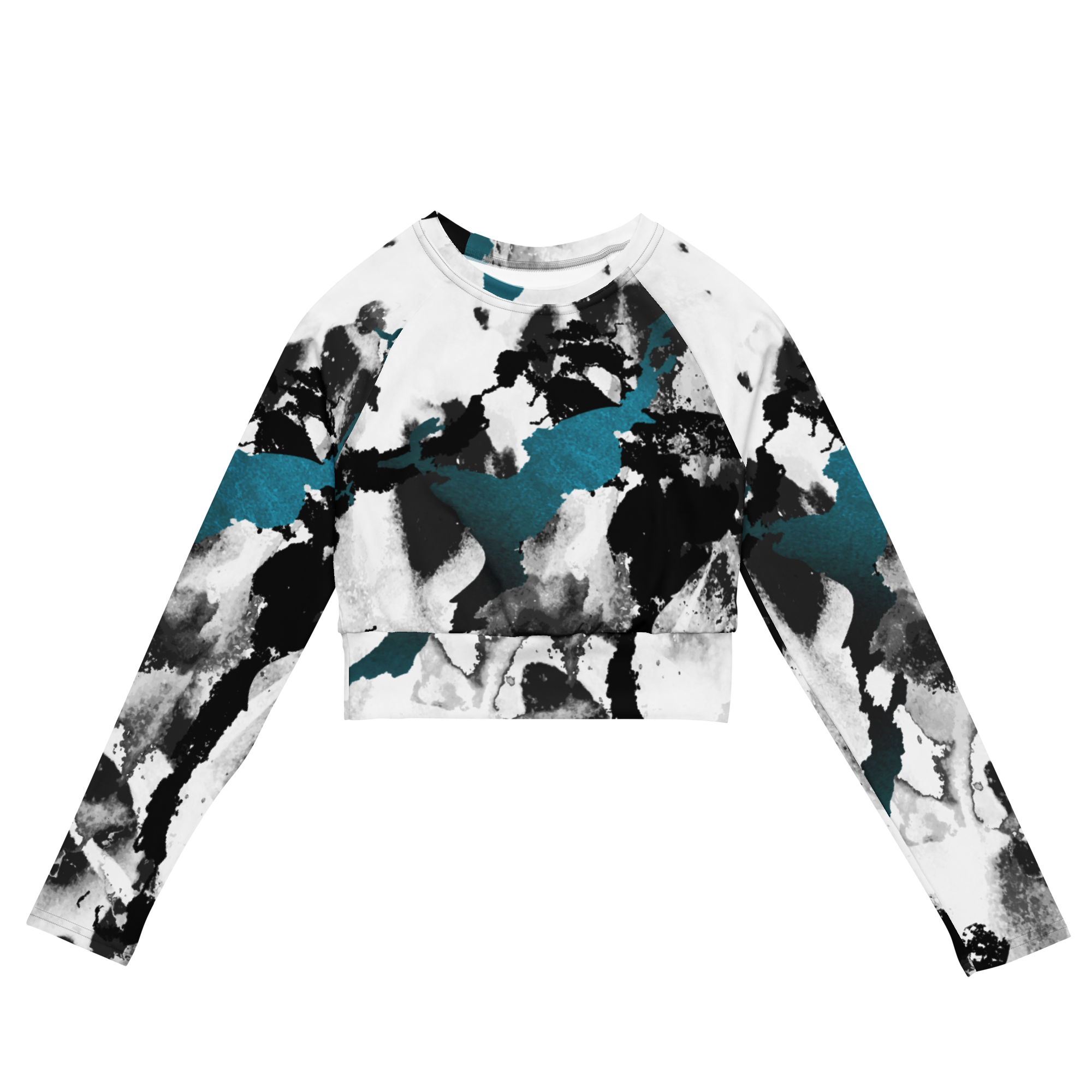 Crop top a maniche lunghe in tessuto riciclato