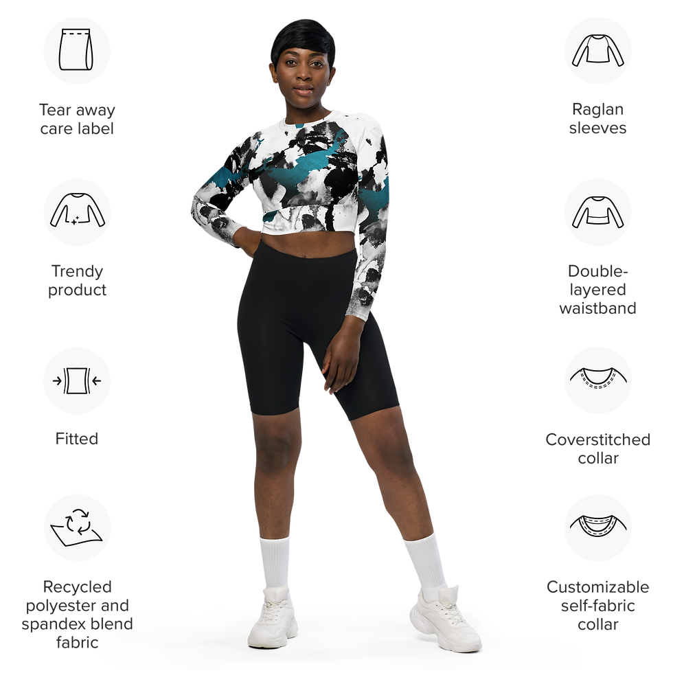 Miniatura: Crop top a maniche lunghe in tessuto riciclato