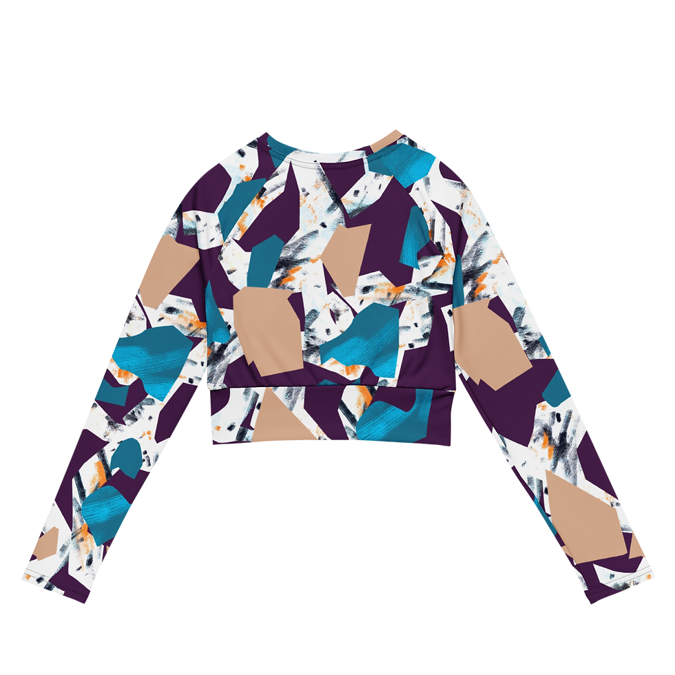Miniatura: Crop top a maniche lunghe in tessuto riciclato