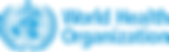 Light blue logo of the UN organization WHO (World Health Organization)