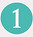The number 1, in a turquoise circle