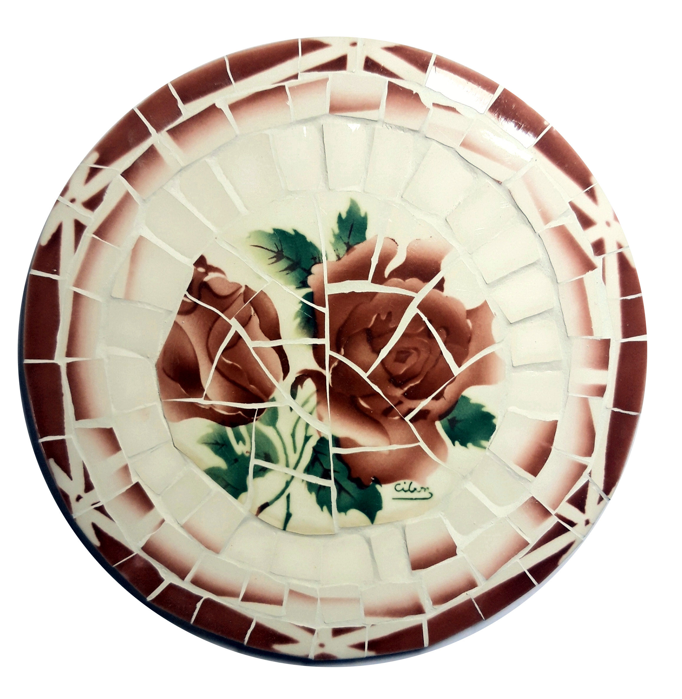 Kit mosaique dessous de plat. Assiettes Digoin