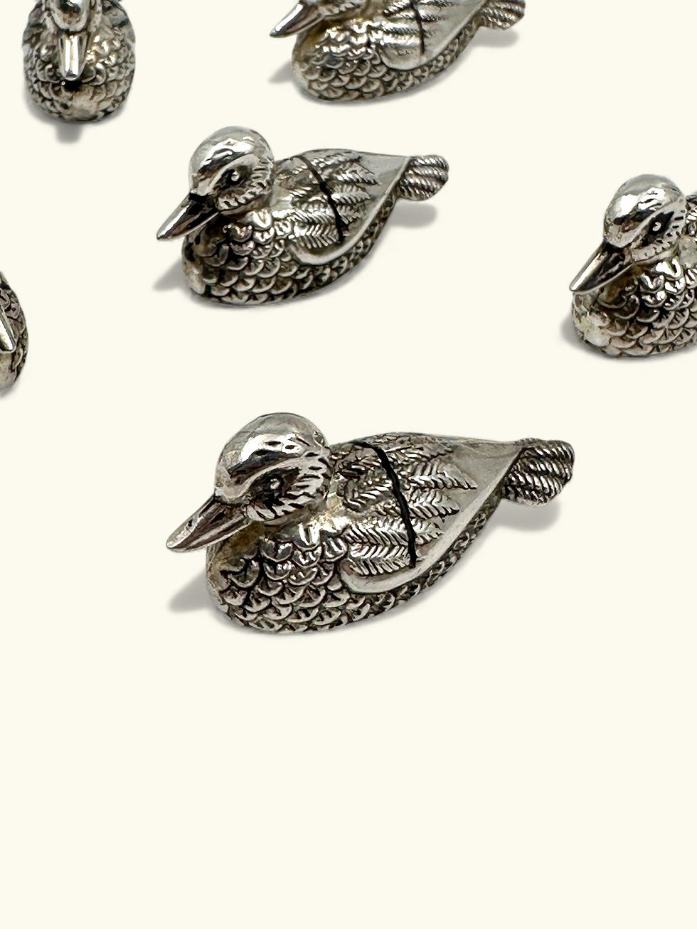 Silea Gümüş Kaplama Ördek Formlu İsimlik Seti