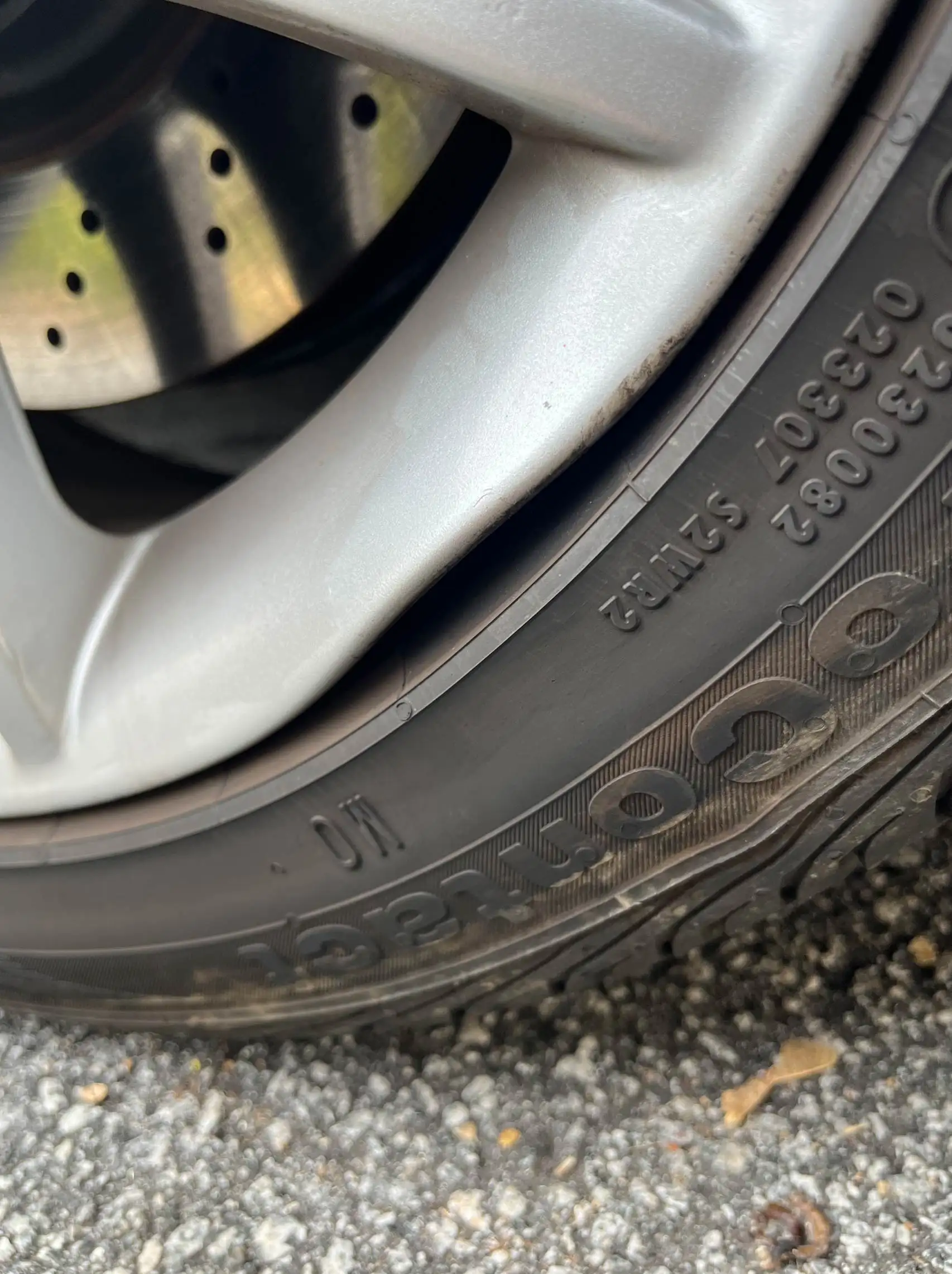 Bent rim and tire