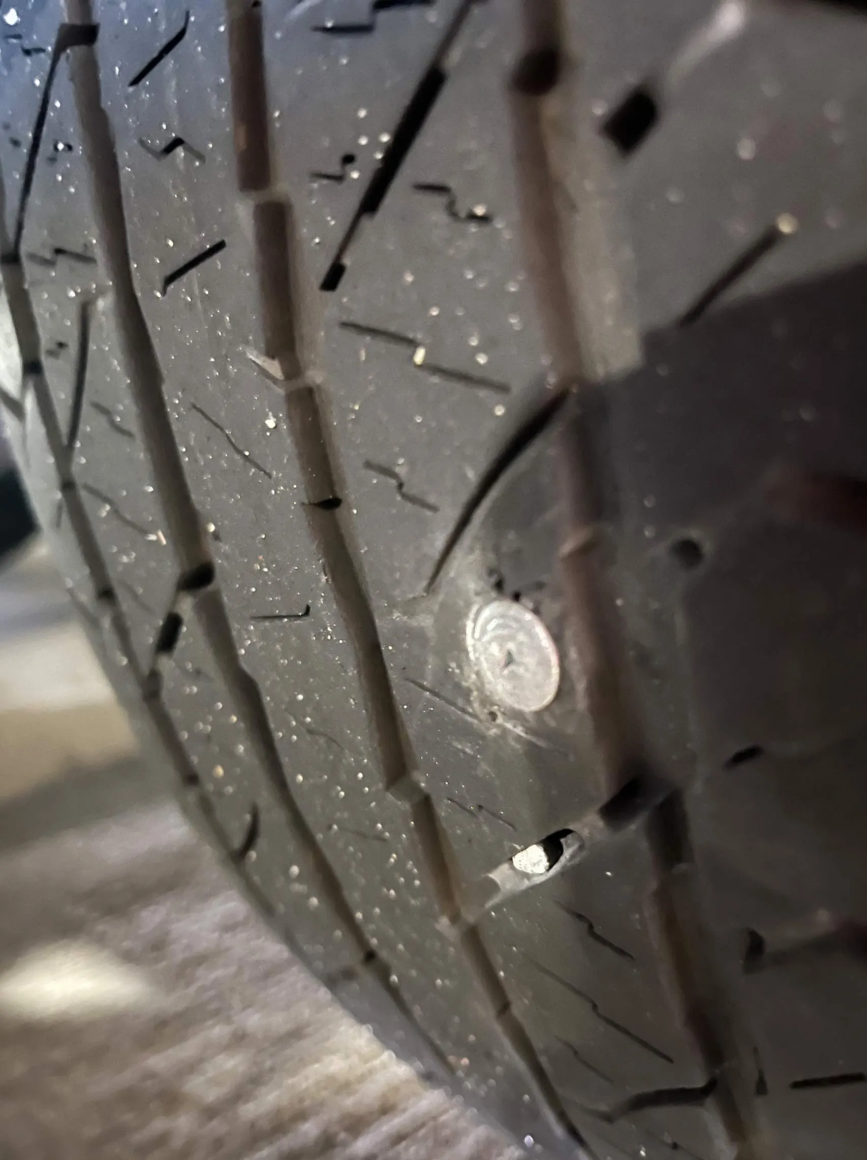 Nail stuck in tire